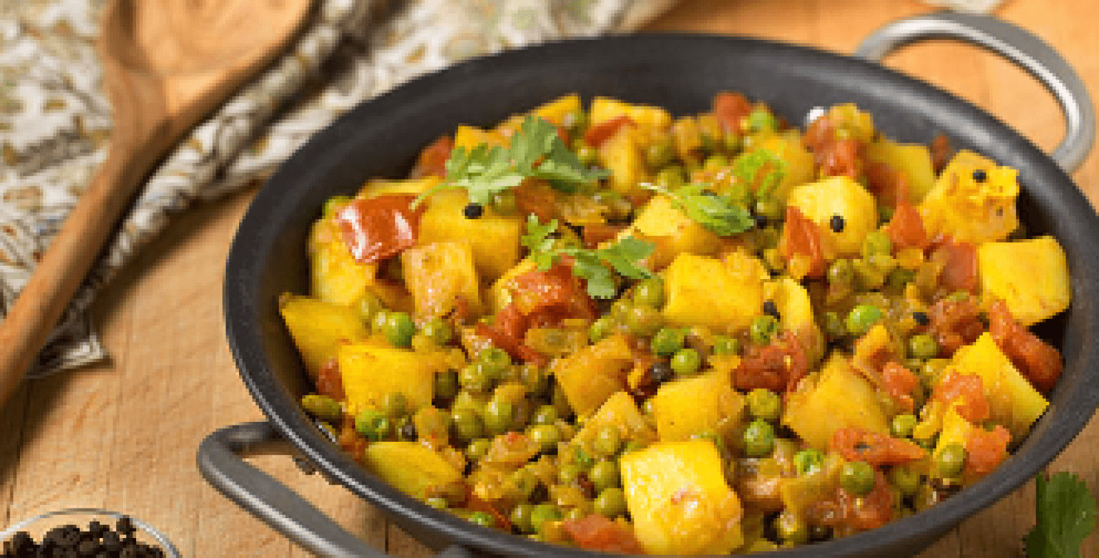 Punjabi Aloo Mattar, Dal Makhani, Onion and Jeera Pilau